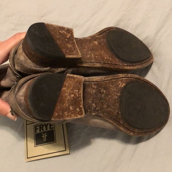 FRYE Lindsay Plate Short Women's Cowboy Cowgirl Gray Boot Stone Grey Sz 6 B - Picture 10 of 10